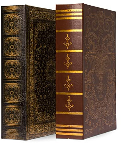 Bellagio-Italia Imperial & Persian Book Box Combo - CD/DVD Storage Binder Set - 128 Capacity Storage Organizer for DVDs, CDs, Blu Rays, & Video Games - Acid-Free Binder Organizer Sheets