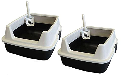 2er Sparpack Katzentoilette Katzenklo Marcello mit extra hohem Rand