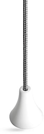 Bathroom Light Pull Cord Strings. Choice of Cord Colours, with Ice White Connector and Acorn, from Sleeklight™ (Metallic Silver Cord)
