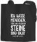 Moonworks® Jutebeutel Spruch lustig Ich hasse Menschen Tiere und Pflanzen Steine sind ok Ironie Fun-Motiv schwarz 2 lange Henkel