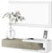 Habitdesign Corridoio con cassetto e Specchio, Mobile da Ingresso, Modello Noon, Rifinito in Bianco Artik e Quercia dell'Alaska, Misure: 95 cm (Larghezza) x 19 cm (Altezza) x 26 cm (profondità)