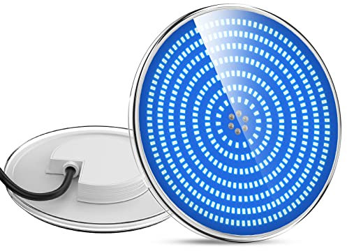 LyLmLe Projecteur Piscine LED Remplie de Résine,35W Lampe Piscine Encastrable PAR56 Ampoule Spot Piscine LED, 1100lm, Angle de Faisceau 140 °, IP68 étanche, 12V AC/DC, Bleu Pur