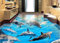 benutzerdefinierte Wandbild 3d Bodenbelag PVC selbstklebende Tapete Meer Welt Delphin Bild Wohnkultur Malerei 3D Wandbilder Tapete-200 * 140cm