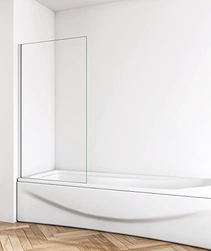 Aica Sanitär Badewannenaufsatz 80cm Badewanne Duschabtrennung Duschwand Dusche Festem Panel Höhe 140cm