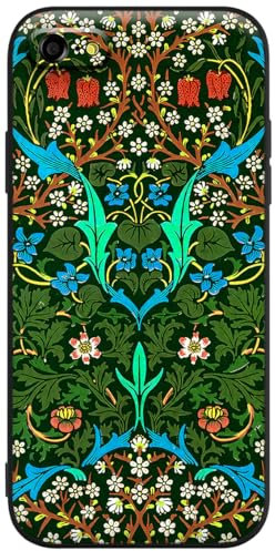 Berkin Arts Compatible With iPhone SE (2020/2022)/7/8 Case, Silicone Cover With Screen Protector - Art Nouveau Pattern (Blackthorn by William Morris)