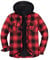 Herrenjacke mit Sherpa-Futter, durchgehender Reißverschluss, kariert rot/schwarz L