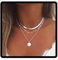 Wedity Layered Lotus Collane con ciondolo Collana girocollo con perline in argento Gioielli regolabili per donne e ragazze