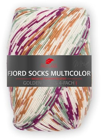 Pro Lana FJORD SOCKS MULTICOLOR 100 g 4-fach Sockenwolle mit einem einzigartigen Fjordmuster 425 m, Farbe:481