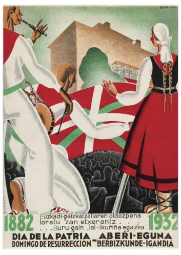 Photosegor Poster Basque Ostern, Poster – Format 50 x 70 cm auf hochwertigem Papier 300 g. Alle Formate und Halterungen möglich