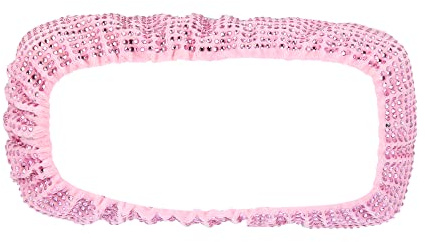 X AUTOHAUX Dekorative Rückspiegel-Abdeckung 1 Stück Für Innenrückspiegel | Rosa, Stoff, Kunstkristall, 20.5X4 Cm, 43G, Brandneu, Elastisch