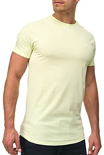 Indicode Herren Kloge T-Shirt mit Rundhals-Ausschnitt | Herrenshirt Sommershirt Lime Cream, XL