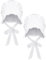 Jenpen White Bonnet Women Colonial Hat Mob Bonnets Straw Handmaids Cosplay Easter Costume Lace with Adjustable Straps(Large)