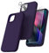 TOCOL 5 in 1 Cover iPhone 13, 2 Pellicola Vetro Temperato + 2 Pellicola Fotocamera, Custodia iPhone 13 Silicone Liquido Antiurto 360 Gradi Protezione Case - Viola Scuro