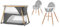 Kinderkraft Cuna de Viaje Plegable SOFI, 4 en 1, Colecho, Función Balanceo, Gris & Trona Bebé 2 en 1 FINI, Silla Infantil, Ajustable, Gris