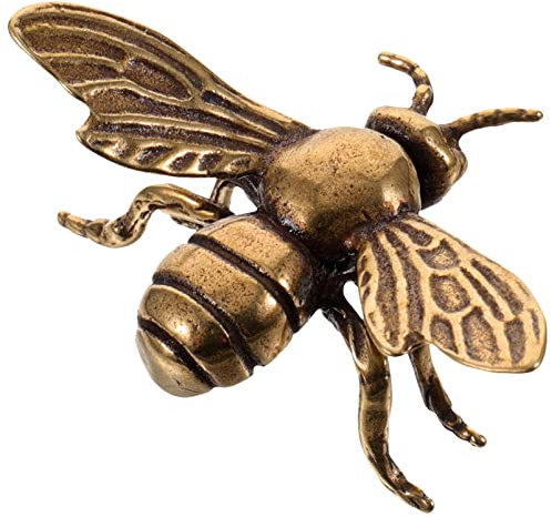 Veemoon Veemoon Antike Bronze Vintage Bienen, Mini-Messing-Bienen Antik Eisen Bronze Feng Shui-Tier-Garten-Skulptur Desktop-Dekoration Outdoor Spielzeug