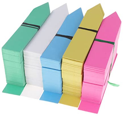 STOBOK 500 Pcs Garden Labels T-Type 10x2cm Waterproof Plant Tags for Seedlings Nursery Reusable Insert Markers in Mixed Colours
