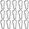 15er Set Karabiner Edelstahl, 40x4 mm Karabinerhaken Karabiner Schlüsselanhänger Carabiner mit Schnappverschluss für Rucksack Gürtel Hundeleine Camping Wandern Reisen
