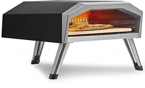 VEVOR Four à pizza à gaz d'extérieur avec pierre à pizza rotative, four à pizza au propane de 33 cm, poêle portable épais à 3 couches pour extérieur, jardin, camping, pique-nique, sac de transport,