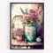 gfc hydrangea roses flowers Print Picture Poster A4 UNFRAMED mason jar pink purple yellow shabby chic country vase wall art Home decor Decorating