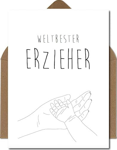 The Life Barn Postkarte mit Umschlag Weltbester Erzieher Dankeskarte Kindergärtner