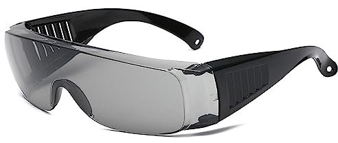 Safety Spectacles Anti-Scratch Protective Glasses Goggles Clear & Tinted Eyewear Frame Eye Protection Accessories for Work (Black)