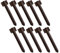Pack of 10 x Timber Railway Sleeper Joining Driveway Path Straight Edge Edging Bracket Heavy Duty British Steel Raised Beds Planters Gardening Garden Projects - Galvanised