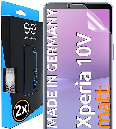 2x se® 3D SCHUTZFOLIE Entspiegelt für Sony Xperia 10V,Anti-Staub, 100% Fingerabdruck & FaceID kompatibel, einfache blasenfreie Installation, Ultra-Klar, Stoß-Kratzfest, aus Deutschland
