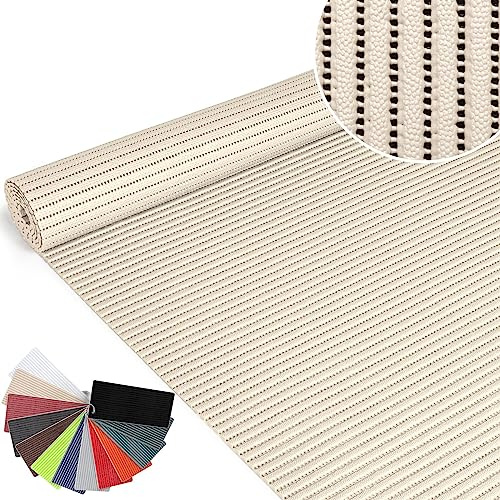 ANRO Badematte Weichschaummatte Bad- und Duschvorleger Antirutsch Badläufer Uni Creme 100x130cm