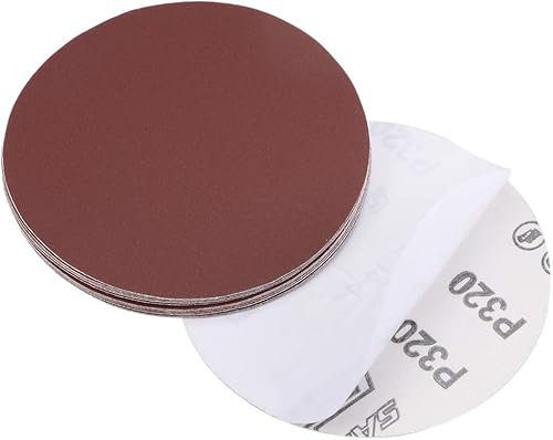 TA-VIGOR 15Pcs 125mm PSA Sanding Discs, 320 Grit 5 Inch Self Adhesive Stickyback Sandpaper Discs, Aluminum Oxide Sandpaper for DA Sander, Sand Automotive Car Paint, Wood, Metal