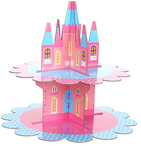 ifundom Schloss-kuchenständer Tortenständer Aus Pappe Scheunenhof-geburtstagsparty-zubehör Schreibtischaufsatz Leckerliständer Im Prinzessinnenschloss Karton Wüstendekor Baby Teller Papier