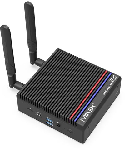 MINIX Z100-0dB Lüfterloser PC, Intel N100, 8GB DDR4, 256GB PCIe 3.0x4 SSD Win 11 Pro Desktop-Computer, 4K Dual Display /2,5G LAN/WiFi 6 / BT5.2/automatisches Einschalten