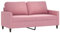 vidaXL Sofa 2-Sitzer, Loungesofa Couch mit Armlehnen Rückenkissen, Wohnzimmersofa Designsofa mit Metallgestell, Sitzmöbel Zweisitzer, Rosa Samt