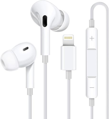 KP TECHNOLOGY Earphones for iPhone 14 / Plus/Pro/Pro Max / 13 / Pro/Pro Max/Mini / 12 / Pro Max/Mini / 11 / X/XS Max/XR (WHITE)
