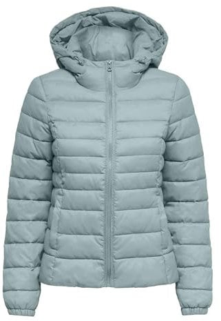 ONLY Damen Nylon Standard Länge Steppjacke, Gray Mist,S