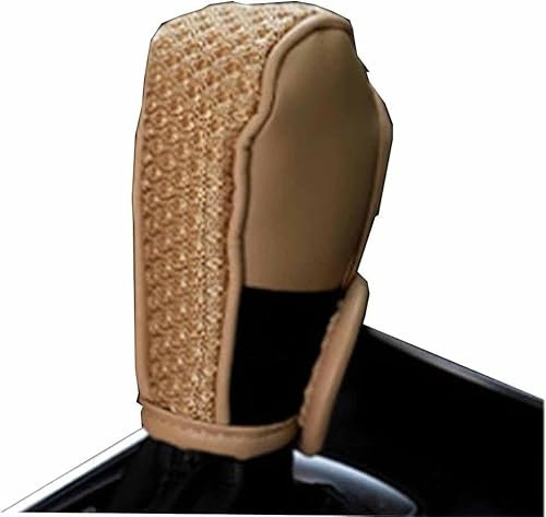 Kadue Auto Schaltknauf für Jeep Wrangler Cherokee Compass Grand Cherokee, Anti-Rutsch Schalthebelkopf Schaltknauf Abdeckung Schutz Dekorationen Styling Zubehör,B/Beige