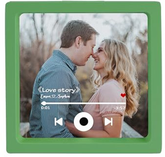 Imanes de Nevera Personalizados con música y Foto, iman Musica Personalizado con Reproductor de música Incorporado, Imanes de Nevera con álbum de música Regalos de decoración para Parejas Amantes