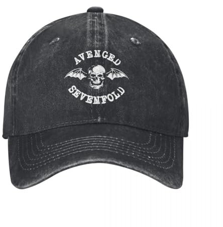 Vintage The Bat Skull Avenged Sevenfold Baseball Cap für Männer Frauen Distressed Washed Sun Cap A7X Diverse Rock Sommer Caps Hut
