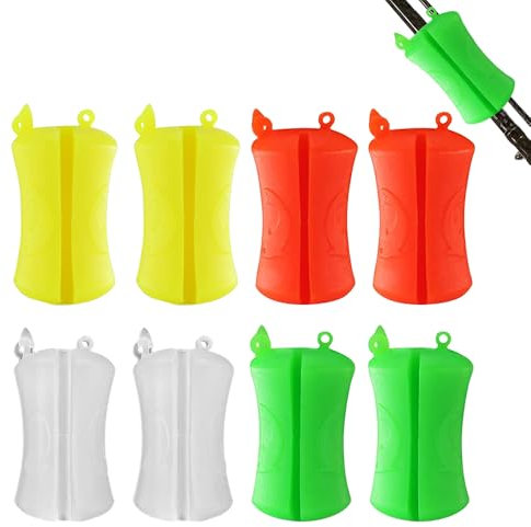 mizikuu 8 Stück Angelrute Krawattenhalter, Angelrute Schutz Befestigung Gummi Tragbare Angelrute Feste Kugel Wiederverwendbare Angelrutenhalter Angelrute Angeln Zubehör Rutenhalter Angelwerkzeug