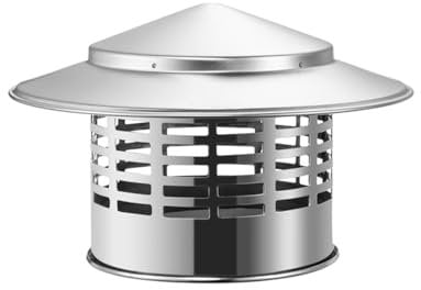 ENHEN Chimney Cowl Living Room Chimney Cowl for Wood Burner, Stainless Steel Fireplace Exhaust Cover with Screen, Waterproof Anti Downdraught Roof Vent Cap(7.5cm (3))