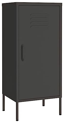 HETFTJN Abstellschrank Werkzeugschrank Barschrank Einlegeböden Schrank - Lagerschrank Anthrazit 42,5x35x101,5 cm Stahl für Balkon Küche Werkstatt Abstellraum