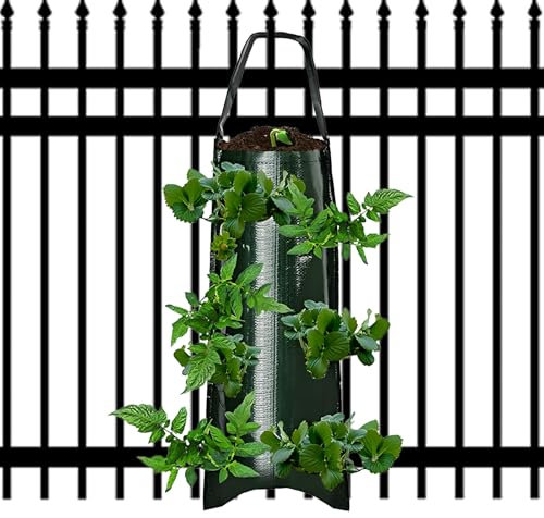 Djowyh Pflanzentasche für Erdbeer, Erdbeeranbau -Taschen | Topfbeutel für Erdbeer | Hochleistungs-Gartenpflanzzubehör mit Griff für Hinterhof Terrasse Balkongeländer Innengebrauch
