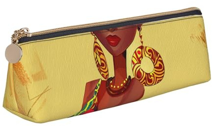 JKSEEPYN Trousse à crayons imprimée chapeau de sorcière pour étudiants filles garçons – Triangle en cuir PVC organisateur de papeterie trousse de maquillage pour l'école, le bureau, les voyages