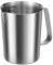 Vaso medidor de acero inoxidable de 500 ml con escala fina, sin BPA, 12 cm, vaso medidor de acero inoxidable, protección antigoteo, resistente, para casa, cocina, restaurante, bar, tienda de té