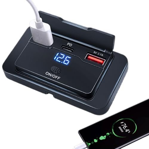 USB-Panel für Wohnwagen, USB-Adapter 76 W, mit 3 Ladeanschlüssen, ohne Bohren, zur Modifikation in Bussen, Lastwagen und Freizeitfahrzeugen