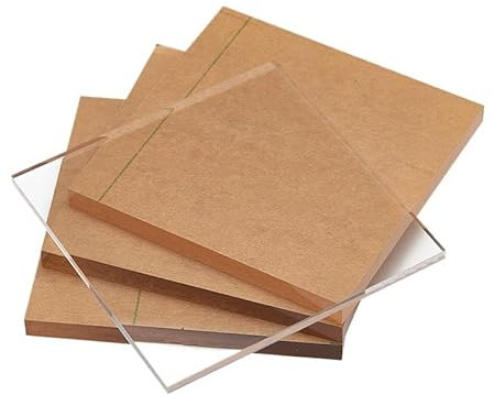 1 feuille acrylique, plaque en plastique, plaque en verre organique transparent(5mmx200x200mm)