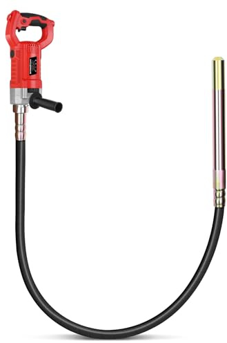 Betonrüttler 2100W mit 2m SCHLAUCHLÄNGE, 38 mm Flaschenrüttler | Elektro Betonverdichter, Beton Rüttelflasche, Rührwellendrehzahl 6800 U/min, Beton Rüttelflasche für Hausbau, Brückenbau