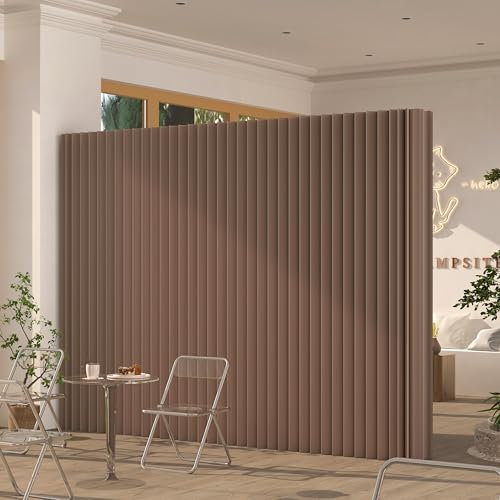 Moderner Raumteiler, Klappbar Paravent Trennwand Sichtschutz Stellwand für Wohnzimmer, Büro, Schlafzimmer, Lounge(Braun) (L200 x H200 cm)