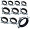 AGSYFFD Heavy Duty Galvanised Steel Pipe Clamps, 38-43mm Two-Screw Pipe Clips with Black Rubber Lining & M8 Female Thread - Split Ring Pipe Supports (Pack of 10)