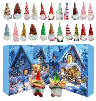 Adventskalender Weihnachten – Kalender für Rückwärtsrechnung 24 Tage | Adventkalender | Sammelfiguren Socke Aufbewahrung Stumpini für das tägliche Ritual Display