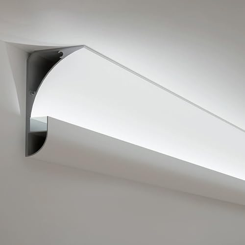 Veletta LED Soffitto Modanatura in Alluminio per Soffitto e Pareti, Illuminazione Indiretta a LED per Modanature/Battiscopa, Cornice con Illuminazione Decorativa a LED(1 m/3.3 ft)
